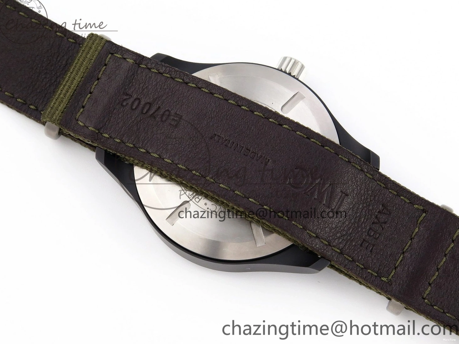 MIROTIME 0519 Mark XVIII Top Gun “SFTI” Black Ceramic IW324712 ZF 1:1 Best Edition on Green Nylon Strap A Tailored 7025